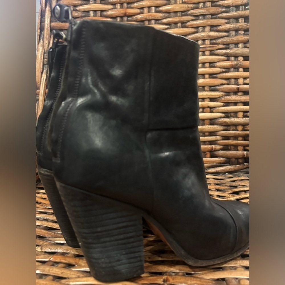 rag & bone Classic Newbury - Ankle Boot Size: 36/6 Black leather block booties - Picture 5 of 13
